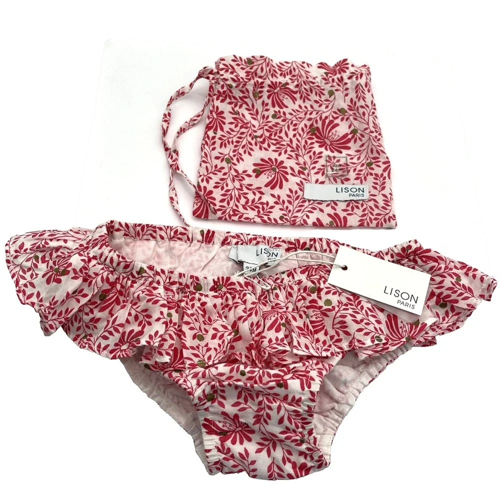 Lot 4 Boutique Baby Girl Bloomers Mixed Sizes Lison Paris‎ Handmade Cotton New